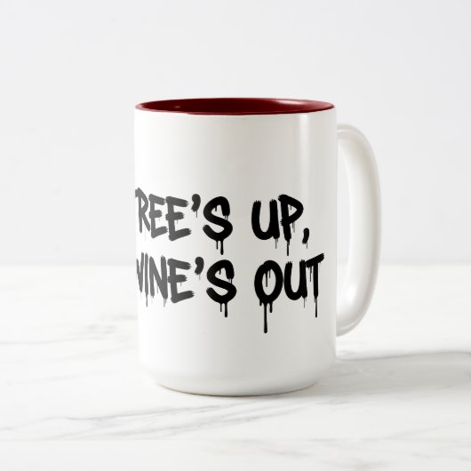 Christmas Tree and Wine Design Tweekleurige Koffiemok (Voorkant rechts)