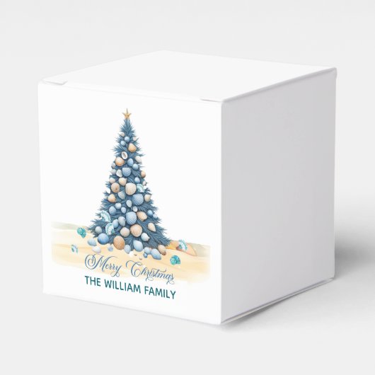 Christmas Tree Beach Merry Christmas Bedankdoosjes (Voorkant Zijde)