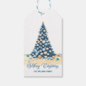 Christmas Tree Beach Merry Christmas Cadeaulabel (Voorkant)