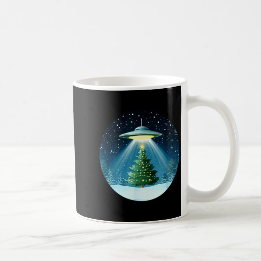 Christmas Tree Beamed By Ufo For Interstellar Holi Koffiemok (Rechts)