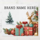 Christmas Tree Beverage Sticker Set – Brand Name (Étiquettes simples)