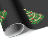 Christmas Tree Black Gift Wrapping Paper  Cadeaupapier (Rol Hoek)