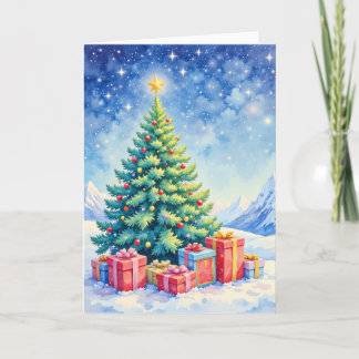 Christmas Tree Blank Holiday Greeting Card Feestdagen Kaart