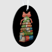 Christmas Tree Books Bow Reading Librarian Teacher (devant)