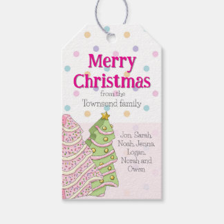 Christmas Tree Cake Gift Label - Pastel Gift Label Cadeaulabel