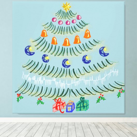 Christmas tree canvas afdruk (Insitu (Houten vloer))