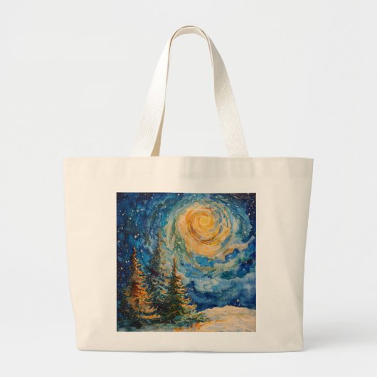 Christmas Tree Canvas tas geïnspireerd door Van Go (Voorkant)