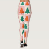Christmas Tree Checker Pattern Women's Leggings (Dos)