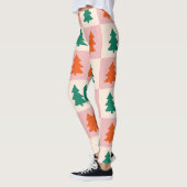 Christmas Tree Checker Pattern Women's Leggings (Gauche)