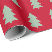 Christmas Tree Dark Red Cadeaupapier (Rol Hoek)