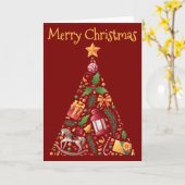 Christmas Tree design with greeting - blank Kaart (Gele Bloem)