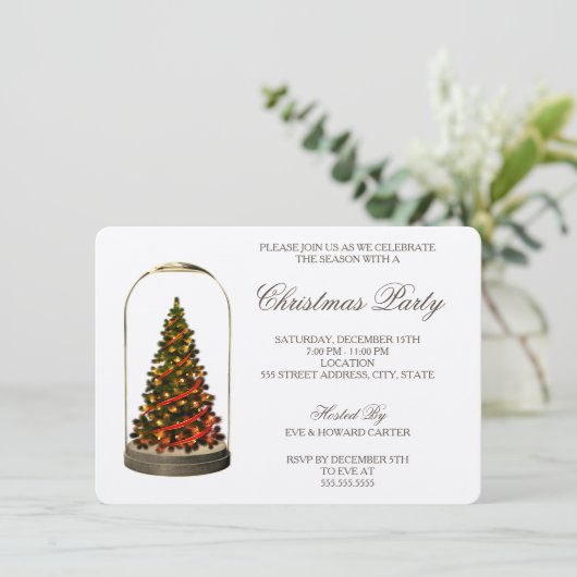 CHRISTMAS TREE DOME | VERZOEK VAN CHRISTMAS-PARTIJ KAART (Staand voorkant)