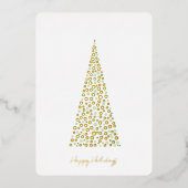 Christmas Tree Dots Folie Feestdagenkaart (Voorkant)