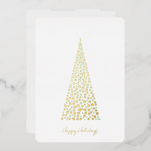 Christmas Tree Dots Folie Feestdagenkaart (Envelop)