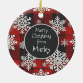 Christmas Tree Editable Pet Photo Decoration Keramisch Ornament (Achterkant)