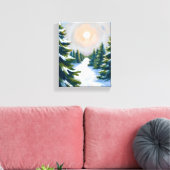 Christmas Tree Farm Watercolor Canvas Afdruk (Insitu (Woonkamer))
