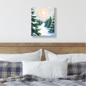 Christmas Tree Farm Watercolor Canvas Afdruk (Insitu (Slaapkamer))