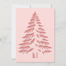 Christmas Tree Faux Embossed Distressed Chic Pink Feestdagenkaart