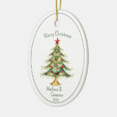 Christmas Tree First Christmas Together Name Year Keramisch Ornament (Links)