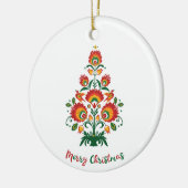 🎄 Christmas tree folklore [red, yellow] white Keramisch Ornament (Links)