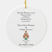 🎄 Christmas tree folklore [red, yellow] white Keramisch Ornament (Achterkant)