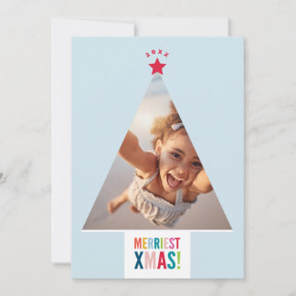 CHRISTMAS TREE frame festive fun modern minimal Feestdagenkaart