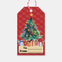 Christmas Tree Gift Label naar/van