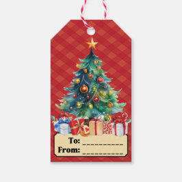 Christmas Tree Gift Label naar/van Cadeaulabel