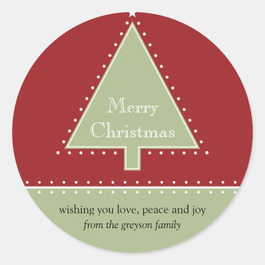 Christmas Tree Gift Message Sticker (Voorkant)