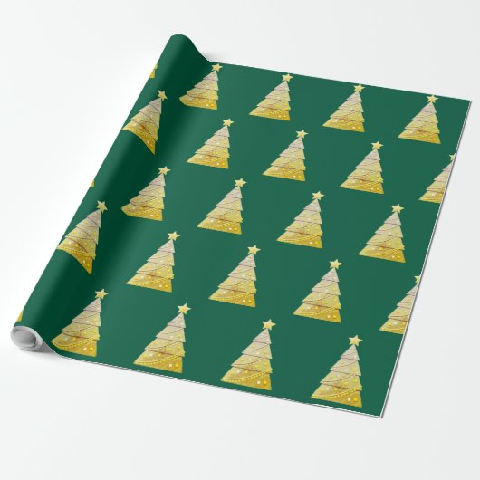Christmas tree gift wrap cadeaupapier (Uitgerold)