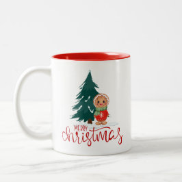 Christmas Tree Gingerbread Holiday Mug  Tweekleurige Koffiemok