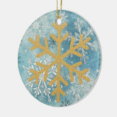 Christmas Tree - Gold Snowflake Keramisch Ornament (Links)