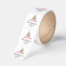 Christmas Tree Holiday Return Address Label