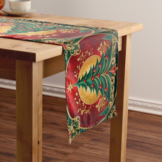 Christmas Tree Holiday Table Runner Medium Tafelloper (Voorbeeld)