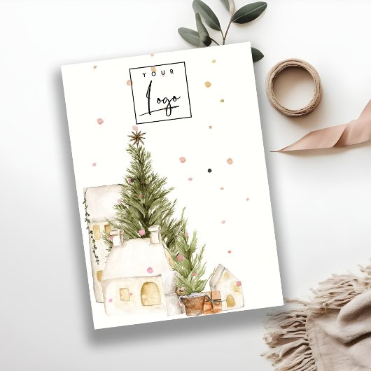 Christmas Tree House Sneeuw Logo Oorbel Stud Holde Visitekaartje