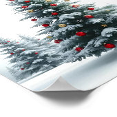 Christmas Tree in Snow Winter Holiday Poster (Hoek)