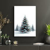Christmas Tree in Snow Winter Holiday Poster