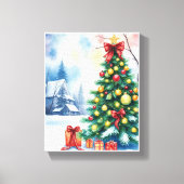 Christmas Tree in Winter Wonderland Canvas Afdruk (Voorkant)
