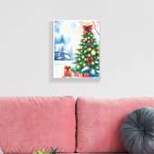 Christmas Tree in Winter Wonderland Canvas Afdruk (Insitu (Woonkamer))