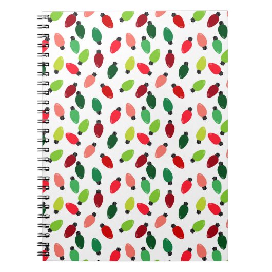 Christmas Tree Lights Bulbs Cover Notebook Journal Notitieboek (Voorkant)