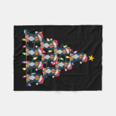 Christmas Tree Lights Men Women Santa Havanese Dog Fleece Deken (Voorkant (Horizontaal))