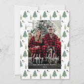 Christmas Tree Lights Wine Cheese Custom Photo Feestdagenkaart (Voorkant)