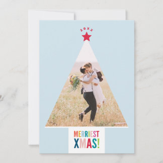 CHRISTMAS TREE newlywed fun modern minimal Feestdagenkaart
