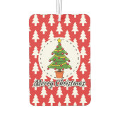 Christmas Tree on Red Pines Pattern - Merry Xmas Luchtverfrisser (Achterkant)
