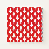Christmas Tree on Red Pines Pattern - Merry Xmas Notitieboek (Achterkant)