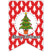 Christmas Tree on Red Pines Pattern - Merry Xmas Vlaggetjes (Eerste vlag)