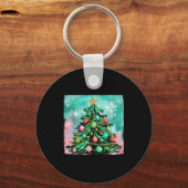 Christmas Tree Ornaments Holiday Xmas Lights Men W Sleutelhanger (Voorkant)