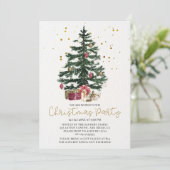 Christmas Tree Party Invitation | Elegant Holiday  (Debout devant)