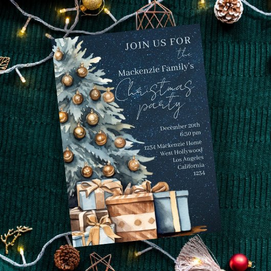 Christmas Tree Party Personalized Invitation