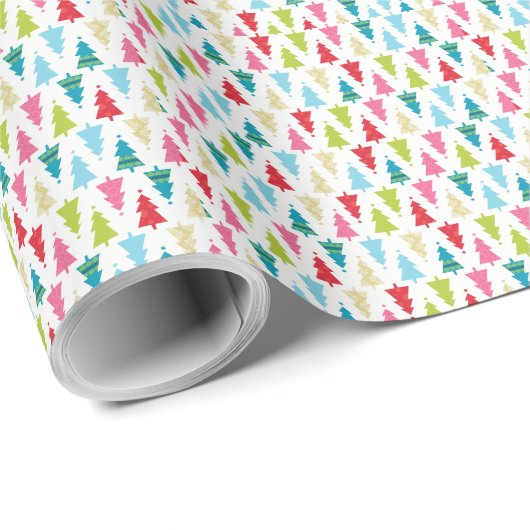CHRISTMAS TREE PATTERN feestelijk modern minimaal  Cadeaupapier (Rol Hoek)